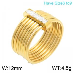 Stainless Steel Gold-plating Ring - KR114765 -GC